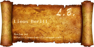 Liess Berill névjegykártya